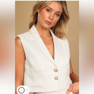 Lulus tweed sleeveless cropped blazer